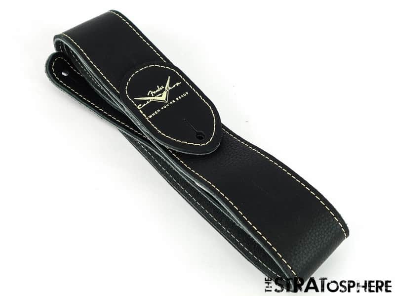 Fender Custom Shop, GUITAR STRAP, Strat Black Leather Relic 1963 Tele. image 1
