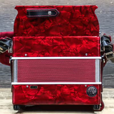 Dino Baffetti Art. 84 - 8 Series Bass 19-Key A/D Red Diatonic Accordion w/Case image 3