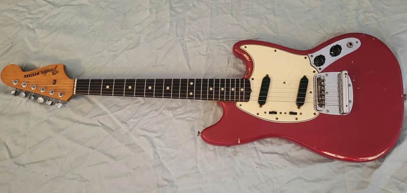 Fender Mustang Guitar with Rosewood Fretboard - 1966 - Dakota Red image 1