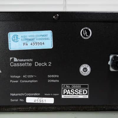 1992 Nakamichi Stereo Cassette Deck 2 Recorder 1-Owner, Low Hours, Serviced New Belts 10-19-2025 Excellent #961 image 9