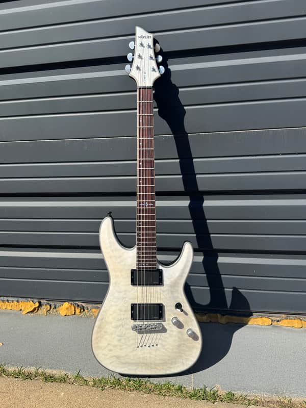 2025 Schecter C-1 Platinum Trans White Satin (with hard case) image 1
