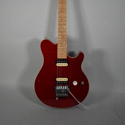 1998 Ernie Ball Music Man Axis Trans Red Flame Top Electric Guitar w/HSC image 1
