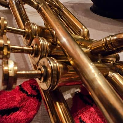 Bb trumpet with emblem of British Royal Artillery image 15