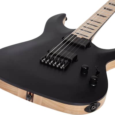 Schecter C1 SLS Custom Electric Guitar, Satin Black image 5