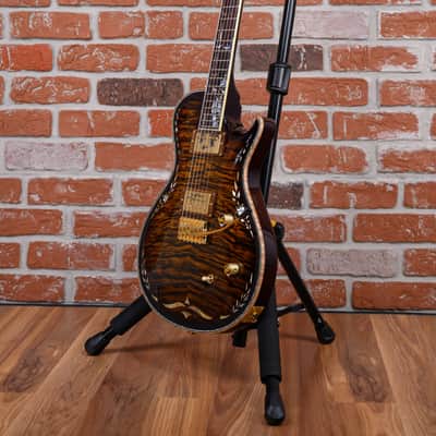 PRS Private Stock #1299 10th Anniversary Single Cut Trem Quilted Maple Top Tiger Eye Burst with Brazilian Rosewood 2007 w/OHSC image 5