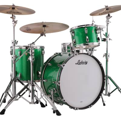 Ludwig *Pre-Order* Classic Maple Green Sparkle Custom Kit 20x16, 12x8, 13x9, 14x14, 16x16 Drums Shells Pack | Made in the USA | NEW | Special Order | Authorized Dealer image 1