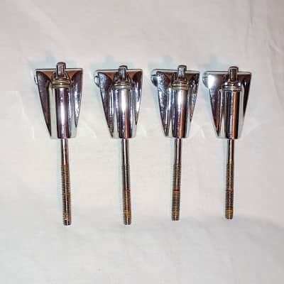 UNMARKED BASS DRUM CLAWS WITH 3.5" RODS  - CHROME - FREE SHIP TO C-USA! image 3