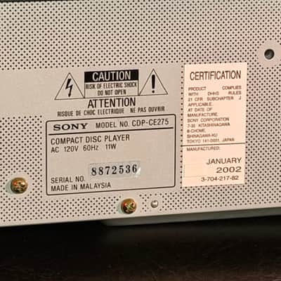Sony Model CD-CE275 5 Disc Changer image 9