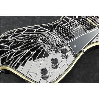 Ibanez Paul Stanley Signature Series PS1CM Electric Guitar, Bound Ebony Fretboard, Chrome image 4