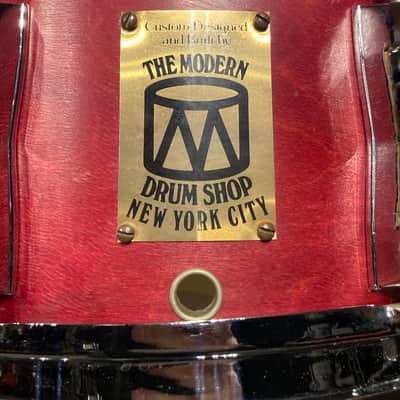Modern Drum Shop NYC - 6x14" Wood 10-Lug Snare Drum - Red Stain Finish image 6