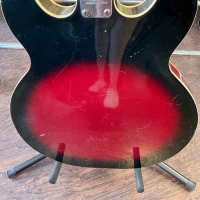 Univox  Coily 335 Style Semi-Hollow Body  1960s  - Cherry Tobacco Burst Electric Guitar image 4