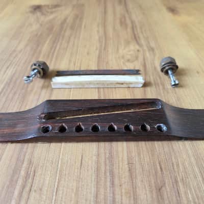 Vintage 1960's Gibson Acoustic Guitar Adjustable Bridge w/ Saddle, Adjustment Studs, Bolts! image 1
