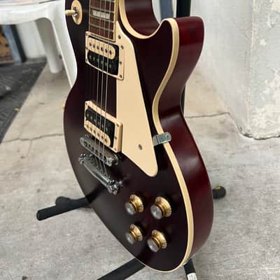 Gibson Les Paul Traditional Pro V Satin Mahogany Top 2020 - Satin Wine Red image 12