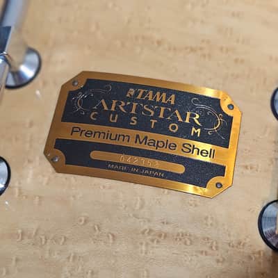 Tama 14"x 6.5" Artstar Custom Premium Maple Shell Snare in Gloss Natural Birdseye Maple Veneer image 19