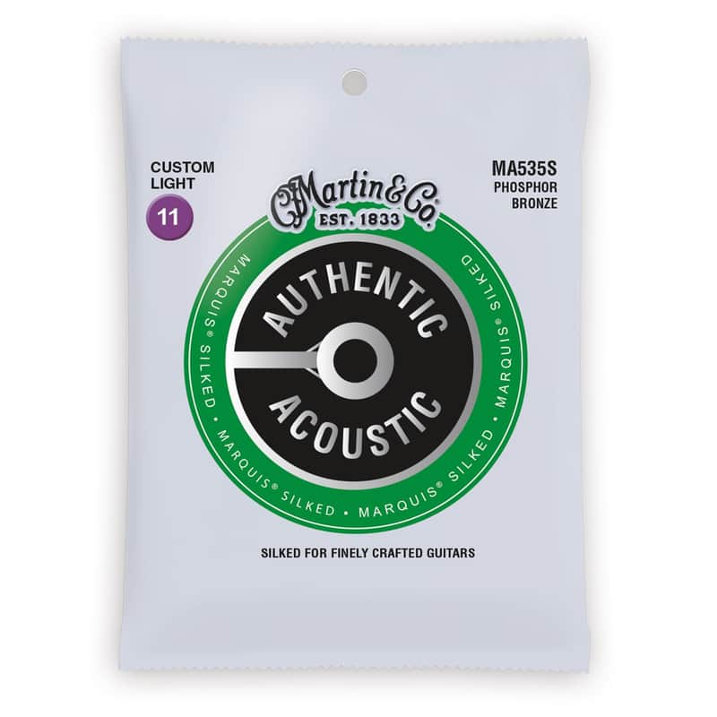 Martin MA535S Authentic Acoustic Marquis Silked Phosphor Bronze Acoustic Guitar Strings - Custom Light (.11 - .52) image 1