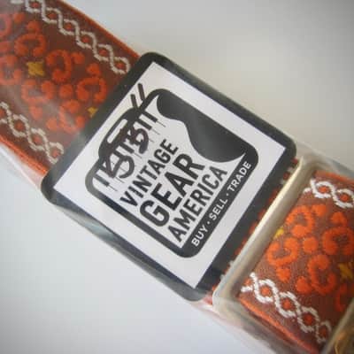 ACE Guitar Strap Unbranded Genuine Vintage Part Circa-1960s-Orange & Brown image 5