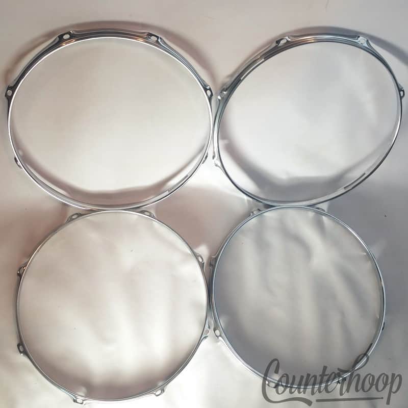 *Pearl 4x 14" Snare Drum Resonant Rims/Hoops Triple Flange 8Lug-Hole Lot Vintage image 1