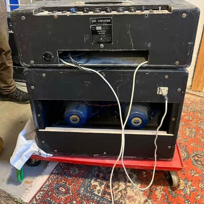 Vox AC-30 Super Twin Top Boost 3-Channel 30-Watt 2x12" Piggyback Guitar Amp 1964 - 1965 - Black with Brown Diamond Cloth image 3