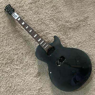 Black Les Paul LP Style Guitar Body with Maple Neck, Rosewood Fretboard image 17