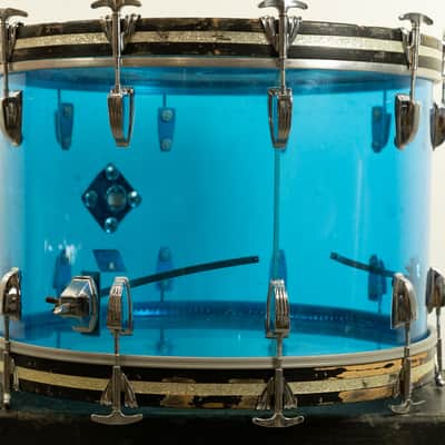 1970s Ludwig 14x22 Blue Vistalite Bass Drum image 5