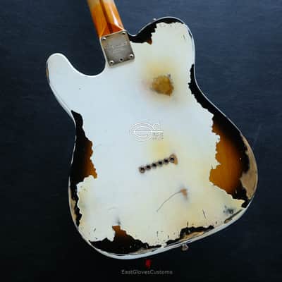 Fender Telecaster American Deluxe 60th Anniversary Series White over Sunburst Aged Heavy Relic Rare image 6