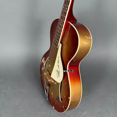 Framus Peter Kraus 5/140 Solist 1959 signed Autogram goldsparkleburst 4 string image 11