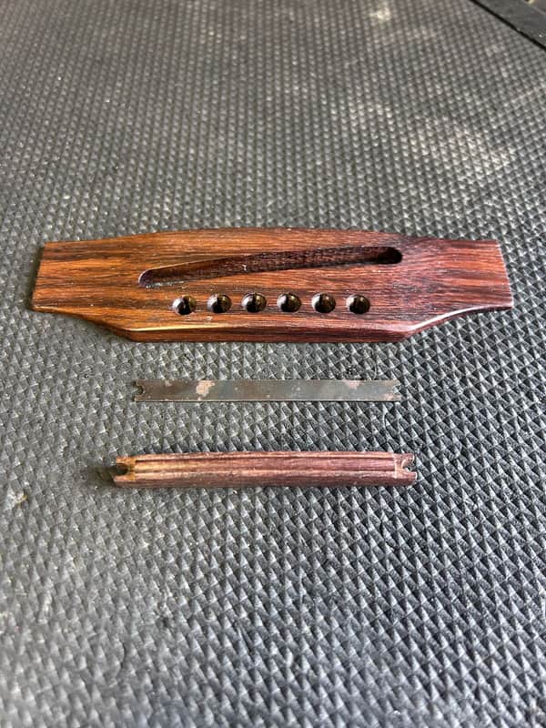 1969 Gibson ADJ Rosewood Bridge-Rosewood Saddle-Shim image 1