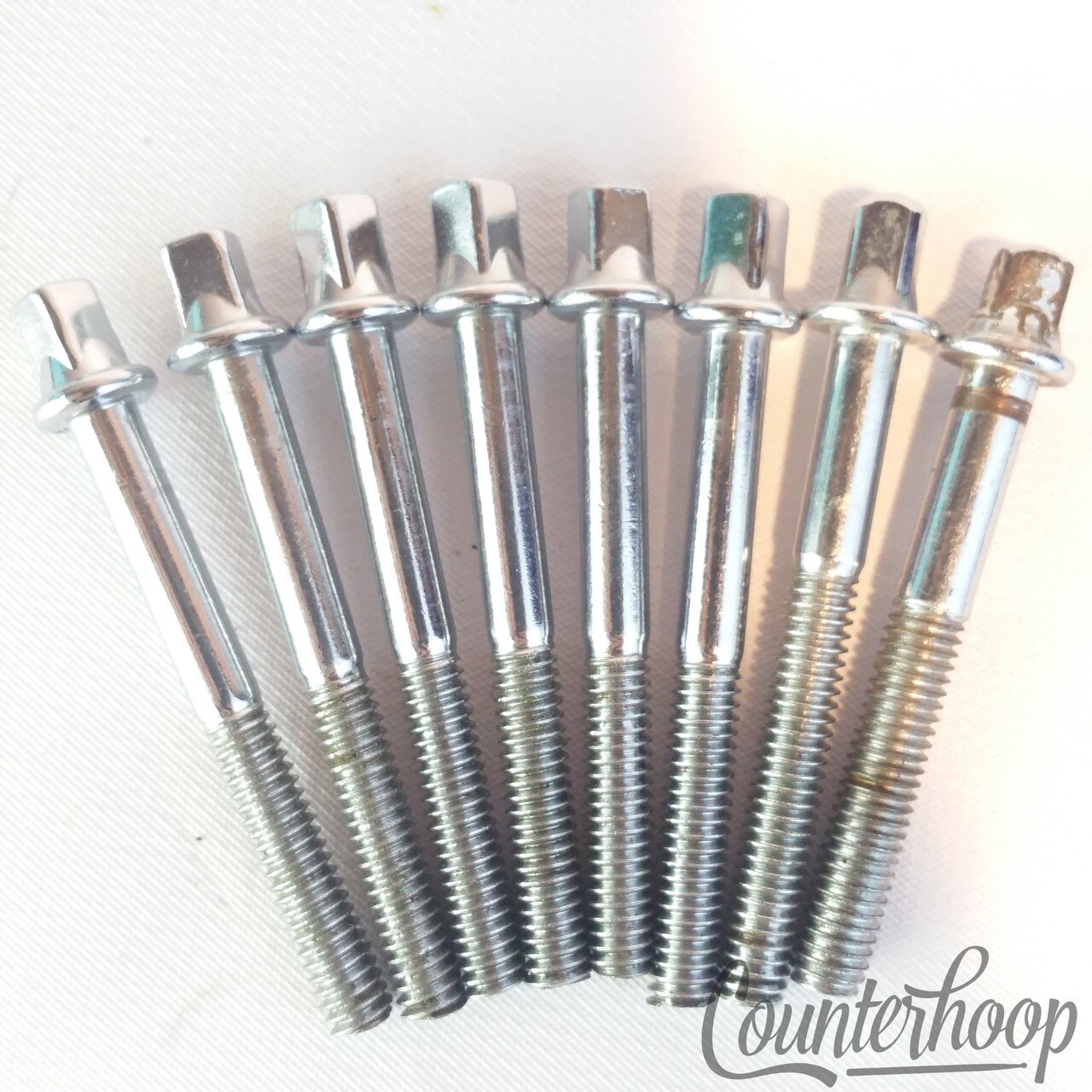 Pearl 8x Tension T-Rods Metric 1 15/16"Tom/Snare Drum Chrome Vintage 60s Japan — main photograph