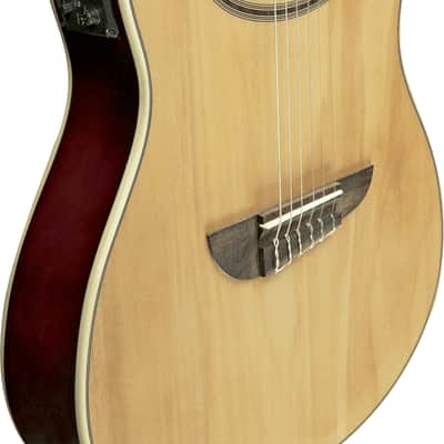 Eko NXT N100CWE-NAT Classical Guitar with Nylon String and Pickup/Preamp | Cutaway image 2