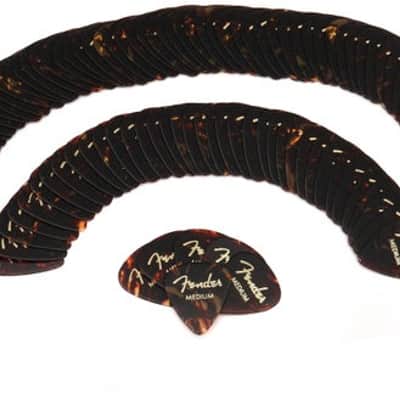 Fender 351 Shape Classic Celluloid Picks - Medium Tortoise Shell 144-pack image 3