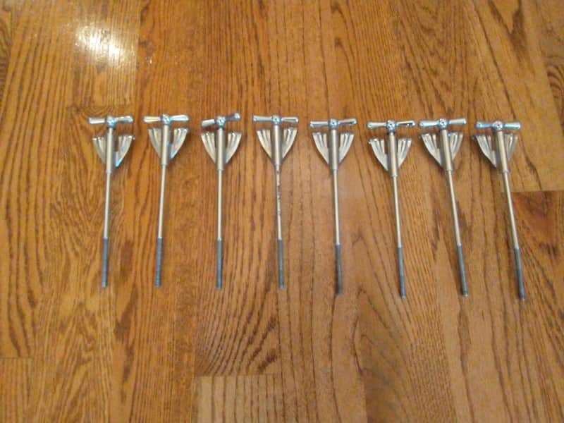 Ludwig Lot 1: (8) vintage Club Date bass drum tension rods & claws, 1960s all excellent! image 1