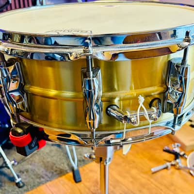 Yamaha RRS-1455 Recording Custom 5.5x14" Brass Snare Drum 2016 - Present - Brass/Chrome image 4