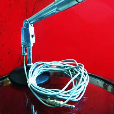 Vintage 1960's Calrad DM21 dynamic omni-directional microphone Dual Z / Hi Z harp mic w cable Olson Lafayette image 1