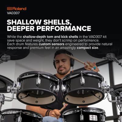 Roland VAD307 V Acoustic Design Space-Saving Drum Kit with Shallow-Depth Shells, Updated TD-17 Module, Thin Cymbals image 5