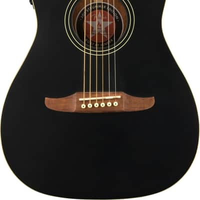 Fender Joe Strummer Signature Campfire Parlor Acoustic-Electric Guitar, Solid Spruce Top, Matte Black image 1