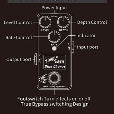 Simple Sam Blue Chorus Analog Guitar Effect Pedal True Bypass Astounding Tone image 8