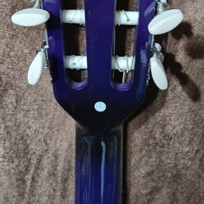 FLORAL HAND-PAINTED DARK PURPLE CLASSICAL GUITAR 30" image 23