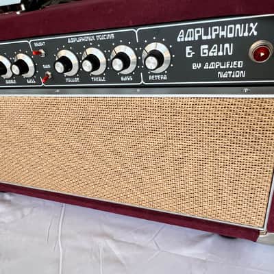 Amplified Nation Ampliphonix & Gain Maroon Suede Cane Front 50-watt MINT! image 3