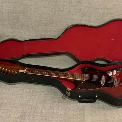 Vintage 1960’s Conqueror Teisco Kawai Kingston 23.5” Short Scale Offset Electric Guitar + 2 Tone Case Japan MIJ image 24