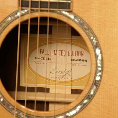 RARE Taylor 814ce Fall Limited Edition Madagascar Rosewood 2006 Natural + OHSC! image 6