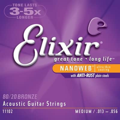 Elixir Nanoweb 80/20 Bronze Medium .013-.056 image 1