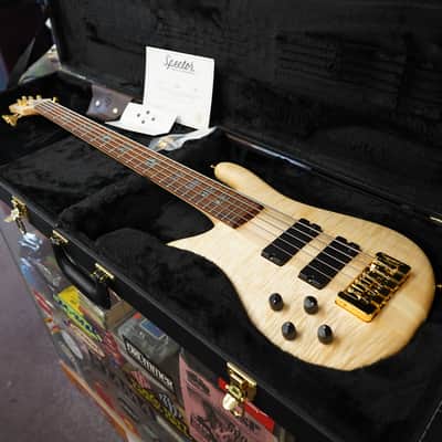 Spector USA NS-5XL - Curly/Flame Solid Wings Oil Finish Left-Handed 5-String Bass Guitar w/ Black Tolex Case (2023) image 17