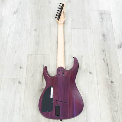 Legator N7FSS Ninja 7 Super Shred Multi-Scale 7-String Guitar, Purple Magenta Quilt image 5