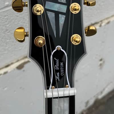 Epiphone IGC Inspired by Gibson Les Paul Custom Ebony New Unplayed Auth Dlr 8lb10oz #705 image 2