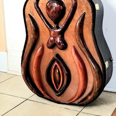 Custom Carved Guitar Hard Shell Case Abstract Female image 7