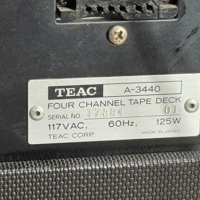 TEAC A-3440 4-Channel Reel to Reel Tape Recorder / Multitrack Recorder–Serviced image 11