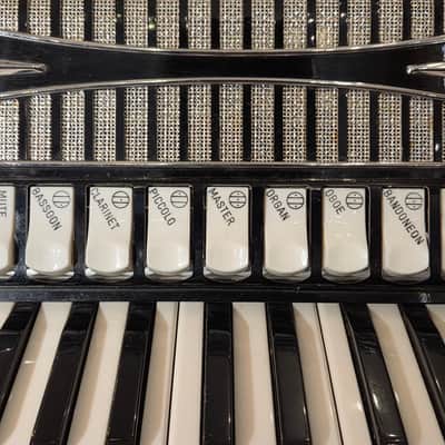 Vintage 1960s Philharmonic Piano Acoustic-Electric Accordion Black w/ OHSC & New Strap image 3