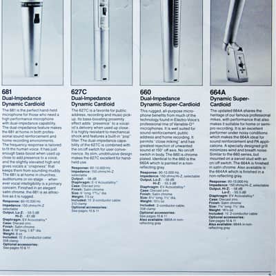 Vintage 1970's Electro-Voice 660 Supercardioid Dynamic Microphone Low Z w accessories 666 664A 664 image 2