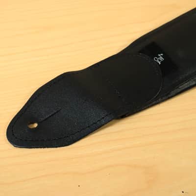 LM Leather Guitar Strap 3" Inch Bass Padded Cushion Black image 3