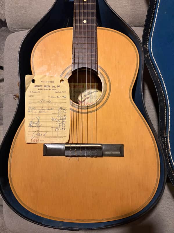 Vintage 1966 Giannini Model 6 Classical Guitar – Original Melody Music Co. Receipt & Case - Made in Brazil image 1